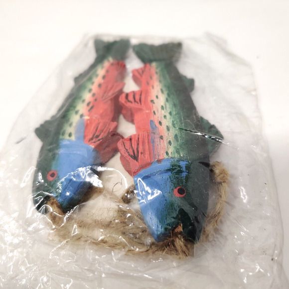 Vintage Fish Ornaments Fishing Trout 4 Balls 12 Sculpture FIGI Graphics 1995-96 - Picture 10 of 16